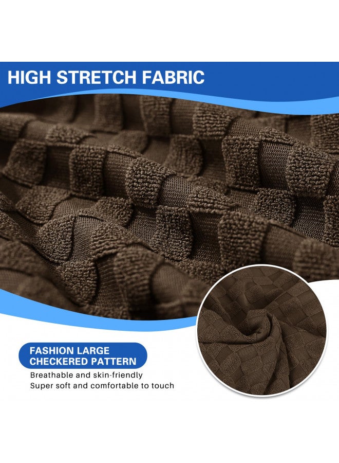 MAXIJIN MAXIJIN Newest Recliner Slipcovers for Living Room 4 Pieces Stretch Jacquard Recliner Chair Cover Soft Fitted Recliner Protector with Elastic Bottom for Kids, Pets (Recliner, Dark Coffee)  - Image 2
