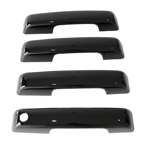 AUCERAMIC Gloss Black Exterior Door Handle Covers Trim Fit for Ford F150 Bronco 20212025 for Ford F250 F350 F450 F550 Super Duty 20232025 Without Passenger Side Keyhole and Smart Keyhole - Image 1