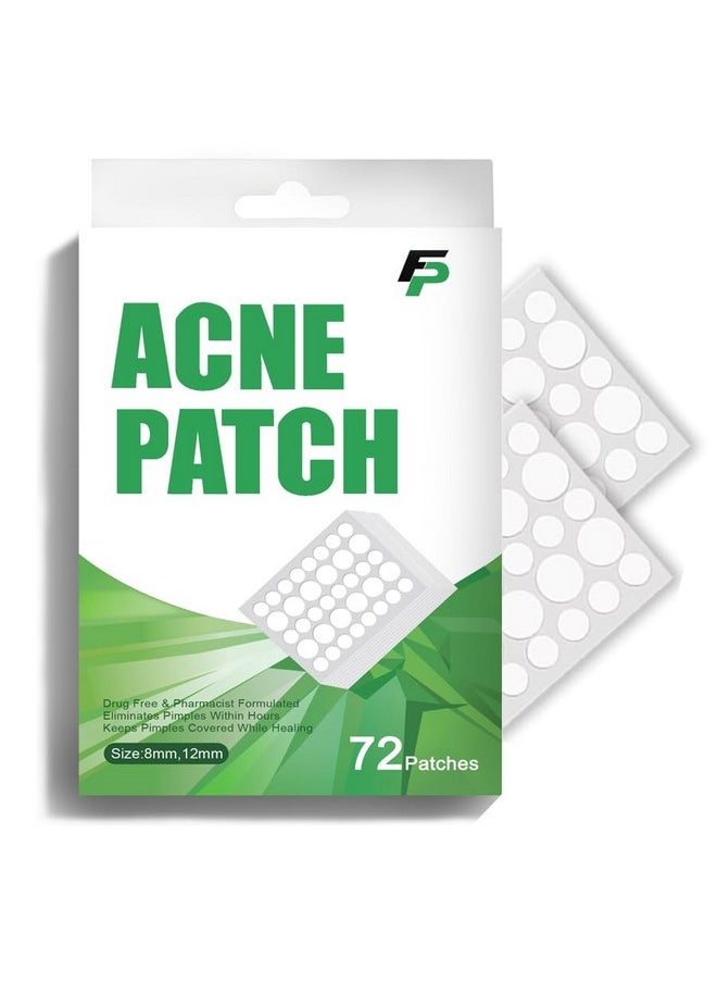 FlexPharm Acne Patch (72 Count) - Pharmacist Formulated Hydrocolloid Pimple Patch For Covering Zits And Blemishes, 2 Sizes (8Mm & 10Mm) Spot Stickers For Face And Skin.  - Image 1