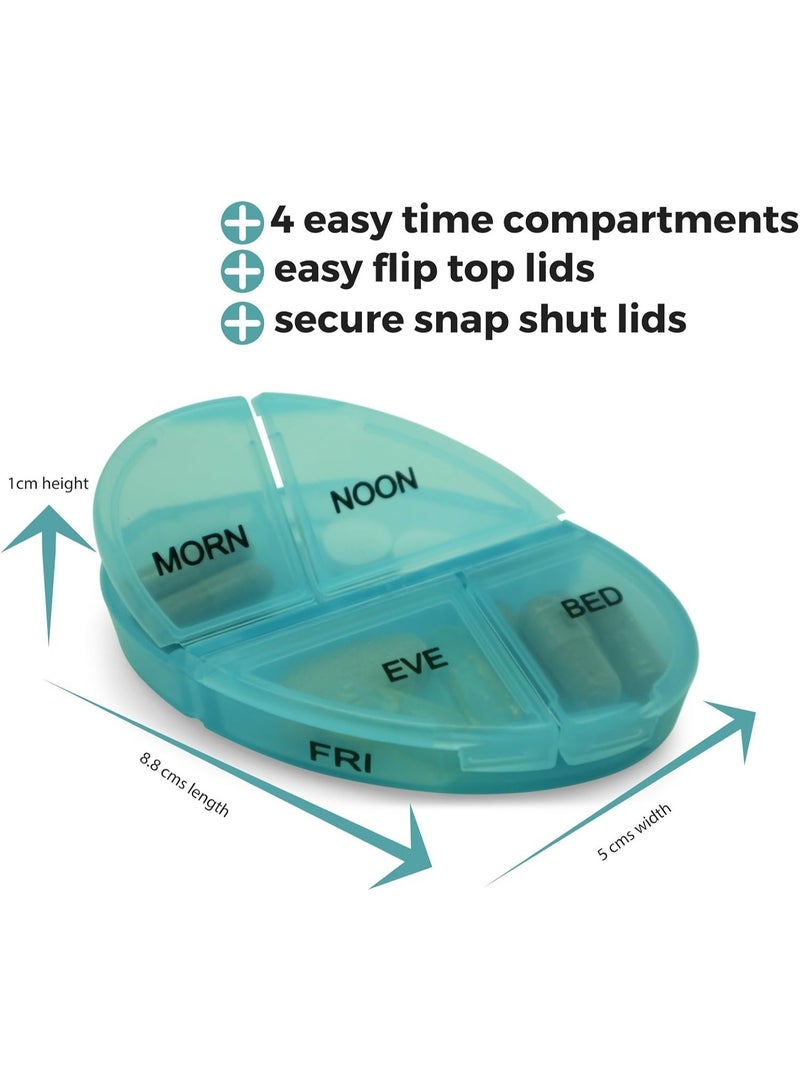 Weekly Pill Organizer 7 Day with 4 Times a Day Compartments – Color Coded Daily Medicine Box AM NOON PM BED – Easy Open Secure Pill Box for Medication, Vitamins & Supplements - Image 5