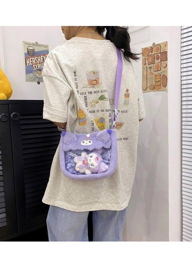 Sanrio Kuromi with Doll Accessories Crossbody Bag Transparent PVC Children's Bag Toy Cartoon bag - Image 3