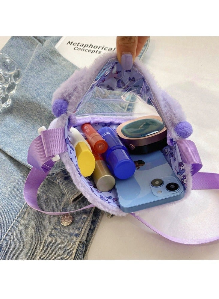 Sanrio Kuromi with Doll Accessories Crossbody Bag Transparent PVC Children's Bag Toy Cartoon bag - Image 5