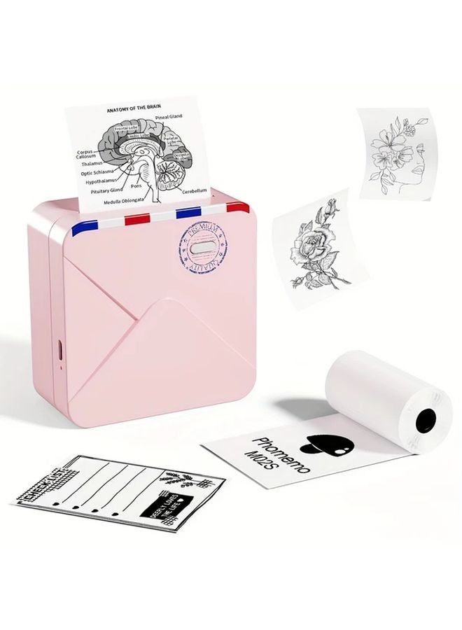 Pink Phomemo M02S Mini Thermal Sticker Printer 300 DPI Wireless Pocket Printer - Image 1