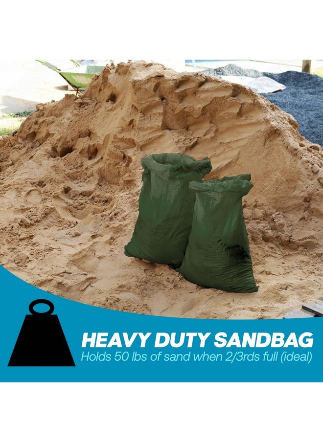 TAPIX Empty Sandbags Military Green with Ties (Bundle of 20) 14" x 26" - Woven Polypropylene Sand Bags, Extra Heavy Duty Sandbags for Flooding, Sand Bags Flood Protection  - Image 5