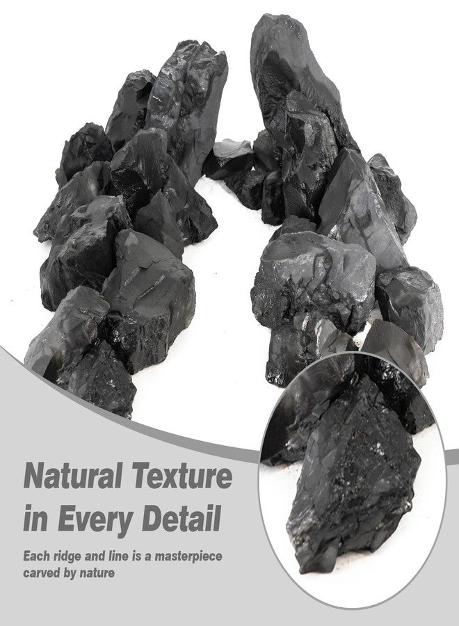 Unocho Aquarium Rocks 10lb Fish Tank Stones Black Rocks for Aquarium Aquascaping Fish Tank Decoration Reptile Basking Platforms Paludarium Bonsai Vivariums(3"-7"-7pcs) - Image 2
