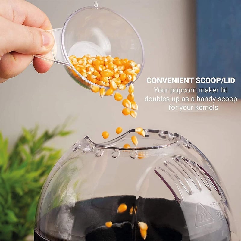Popcorn Maker Hot Air Popcorn Machine 1200W Oil Free Healthy Snack Easy Clean Portable Home Popper for Movie Night (White) - Image 3