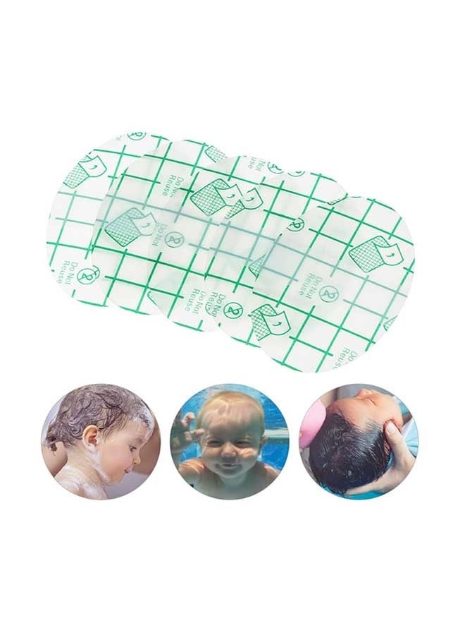 50 Pcs Silicone Gel Ear Stickers, PU Material Film, Baby Bath Ear Stickers, Baby Ear Safety Stickers Waterproof, Anti-Wear Shoe Stickers, Heel Blister Protection, Invisible Patch (Clear) - Image 1