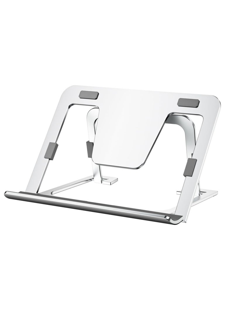 Excefore Tablet Stand Adjustable & Foldable, Slim Portable Aluminum Tablet Holder for Desk, Compatible with iPad Pro/Air/Mini, Samsung Tab, Surface Pro, Kindle Fire (7-13"), Silver - Image 1