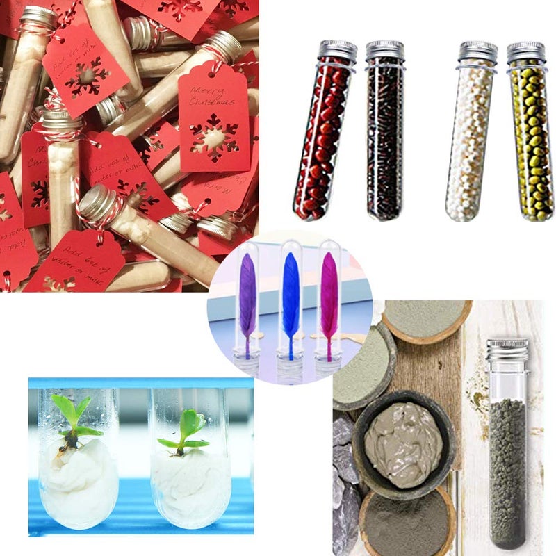 OJYUDD 25Pcs Test Tubes 40Ml Clear Plastic Test Tubes With Screw Caps 25X140Mm Tube For Sample Science Party Gumball Candy Bath Salts - Image 5