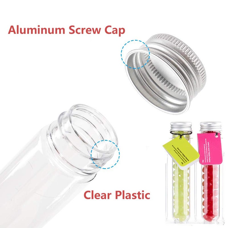 OJYUDD 25Pcs Test Tubes 40Ml Clear Plastic Test Tubes With Screw Caps 25X140Mm Tube For Sample Science Party Gumball Candy Bath Salts - Image 3