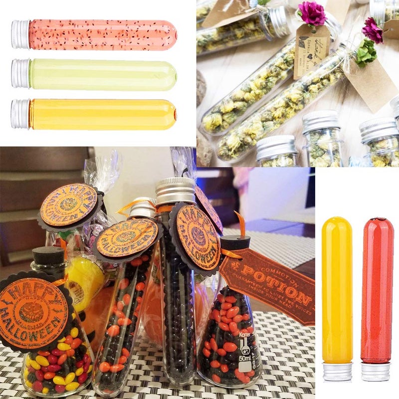 OJYUDD 25Pcs Test Tubes 40Ml Clear Plastic Test Tubes With Screw Caps 25X140Mm Tube For Sample Science Party Gumball Candy Bath Salts - Image 4