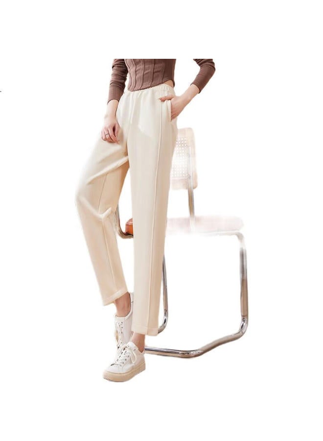 First Application Chushen Chunqiu Casual Pants For Women, Fashionable Versatile High-Waisted Loose-Fitting Slimming Nine-Tenths Harem Pants Grandma Pants S141K2005 - Image 1