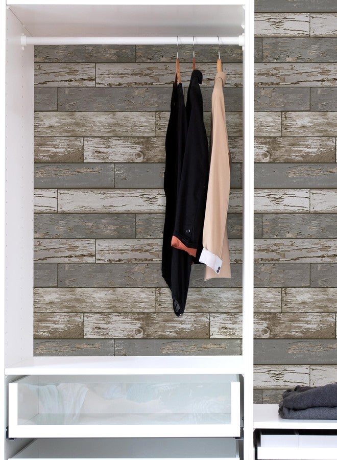 NuWallpaper Beige Scrap Wood Peel and Stick Wallpaper, NU3669 - Image 3