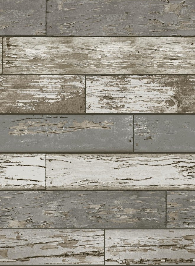 NuWallpaper Beige Scrap Wood Peel and Stick Wallpaper, NU3669 - Image 1