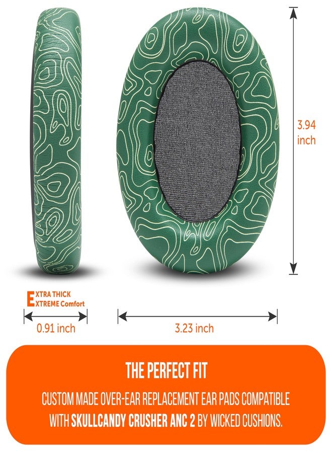 WC PadZ Crusher ANC 2 - Premium Replacement Earpads for Skullcandy Crusher ANC 2 Over-Ear Headphones by Wicked Cushions | Enhanced Comfort & Sound Isolation | Emerald Tide - Image 5