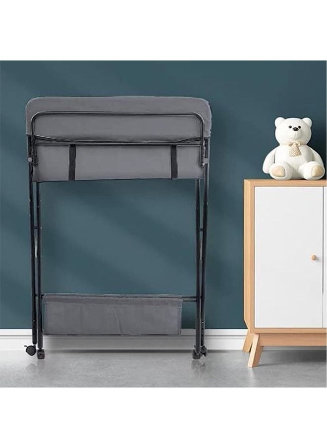 DMG TECH - DMG Portable Baby Changing Table - Waterproof Changing Table with Wheels Adjustable Height Foldable Baby Changing Table with Safety Harness - Image 1