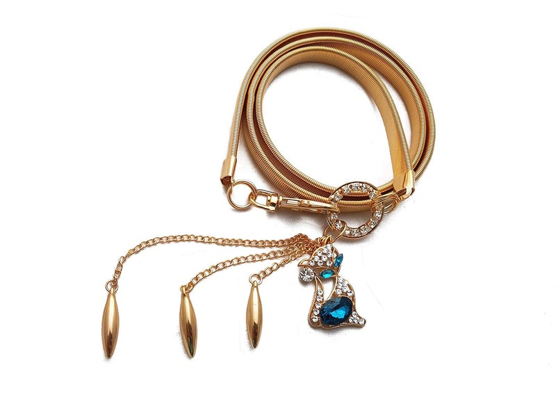 Vritraz Women And Girl Fashion Metal Stretchable Gold Plated Belly Chain Waist Belt Jewellery kamarband Waistband - Image 3