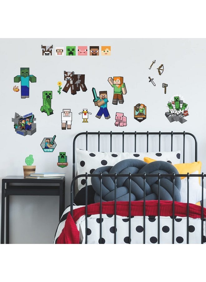 رووم ميتس ملصقات حائط قابلة للتقشير واللصق من RoomMates RMK5366SCS بشخصيات ماين كرافت، متعددة الألوان  - Image 1