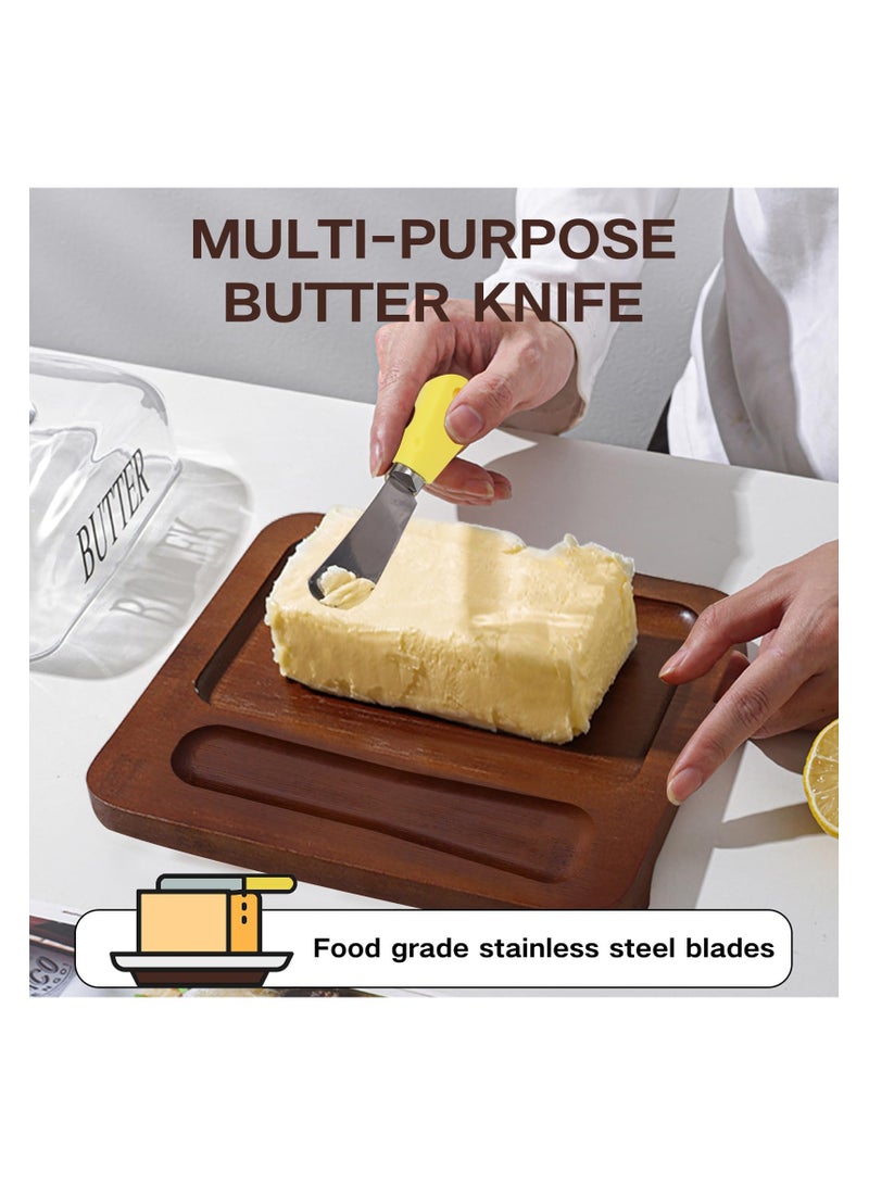 Large Glass Butter Dish with Lid for Countertop, Farmhouse Ceramic Butter Holder with Bamboo Tray and Butter Knife, Perfect Storage Container for West and East Coast Butter (Holds 2 Sticks) - Image 4