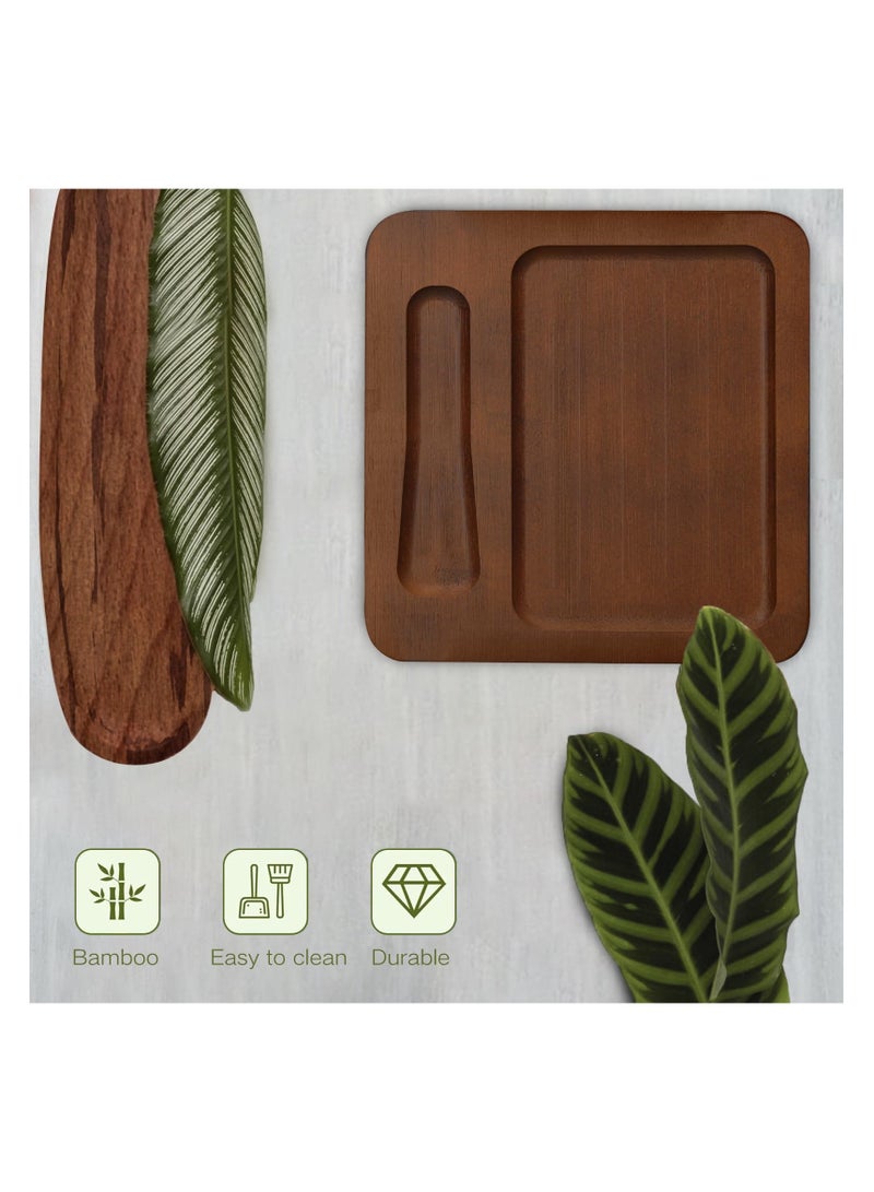 Large Glass Butter Dish with Lid for Countertop, Farmhouse Ceramic Butter Holder with Bamboo Tray and Butter Knife, Perfect Storage Container for West and East Coast Butter (Holds 2 Sticks) - Image 5