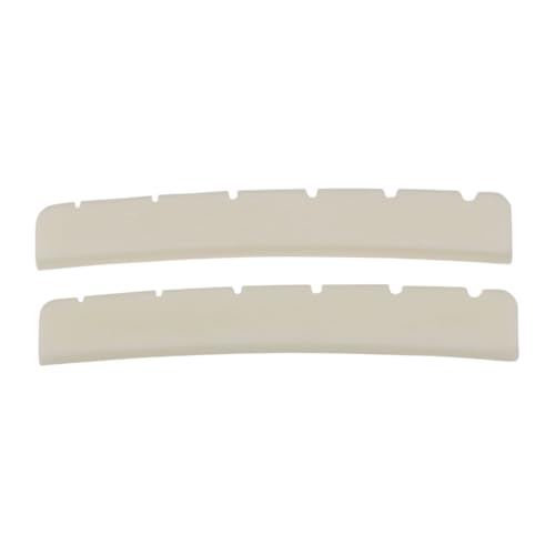 KAISH 2pcs Curved Bottom 725 Radius Pure Bone Nut Bleached White PreSlotted Bone Nut for StratTele Guitars - Image 1