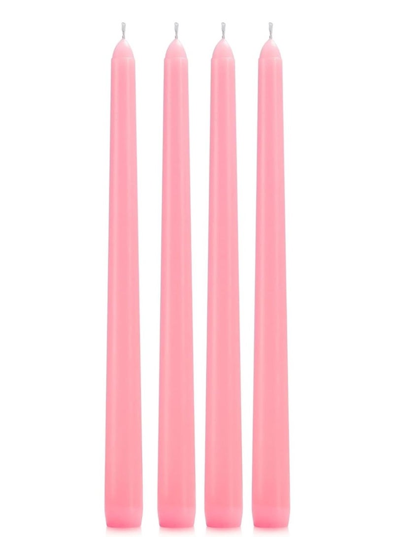 atorakushon Pink Taper Candles Pack of 4 Scented Dripless and Smokeless 10 inch Elegant Dinner Candle for Home Décor, Restaurant, Wedding, Party Candle Sticks - Image 1