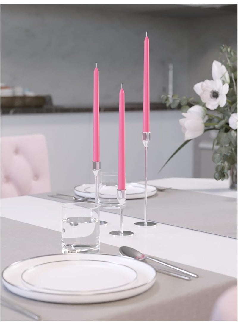 atorakushon Pink Taper Candles Pack of 4 Scented Dripless and Smokeless 10 inch Elegant Dinner Candle for Home Décor, Restaurant, Wedding, Party Candle Sticks - Image 3