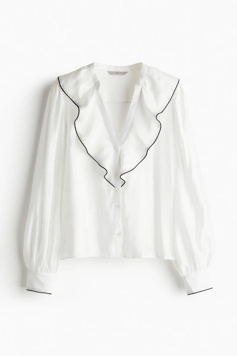H&M Flounce-trimmed blouse