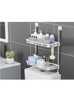 Two-tier bathroom storage rack