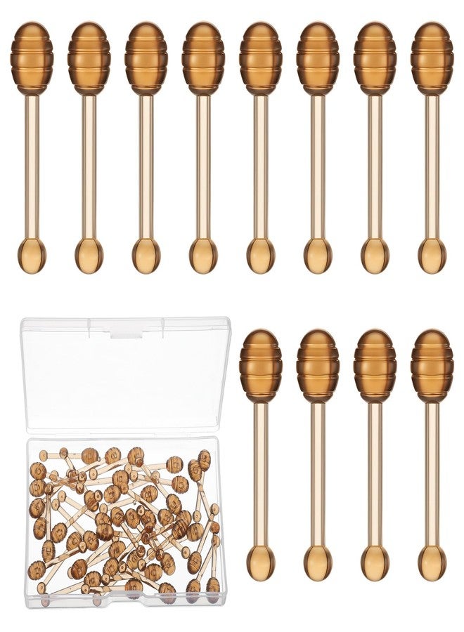 Alrhso 40 Pcs Lip Balm Applicators Stick Mini Honey Stick Lip Applicator with Small Box Plastics LipBrush for Lipstick LipGloss LipMask - Image 1