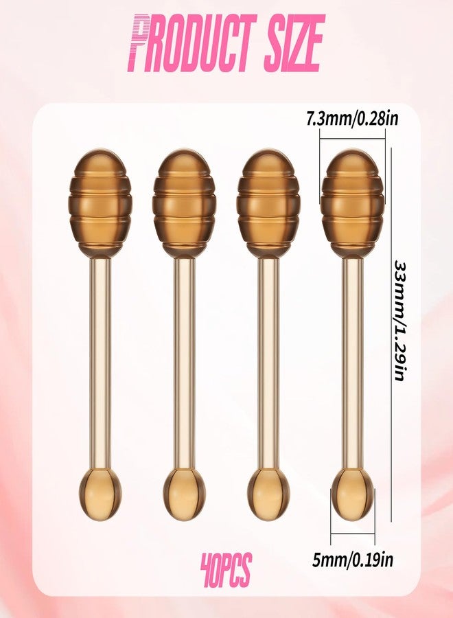 Alrhso 40 Pcs Lip Balm Applicators Stick Mini Honey Stick Lip Applicator with Small Box Plastics LipBrush for Lipstick LipGloss LipMask - Image 4