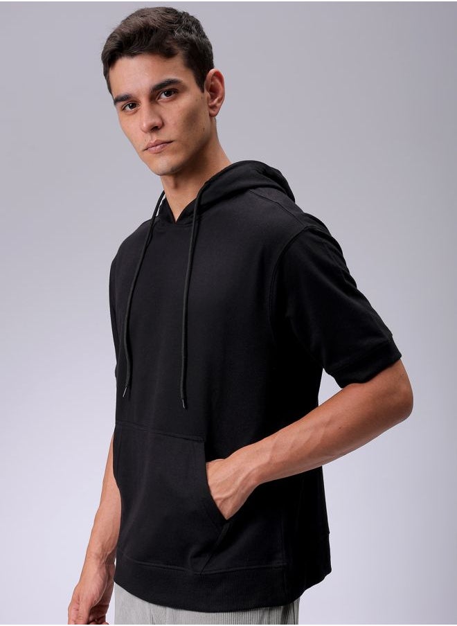 The Indian Garage Co Men Oversized Solid Overhead Hooded Sweatshirt  - Image 3