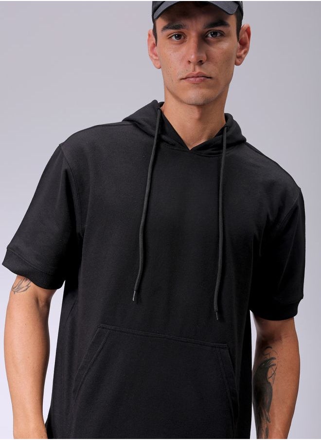 The Indian Garage Co Men Oversized Solid Overhead Hooded Sweatshirt  - Image 1
