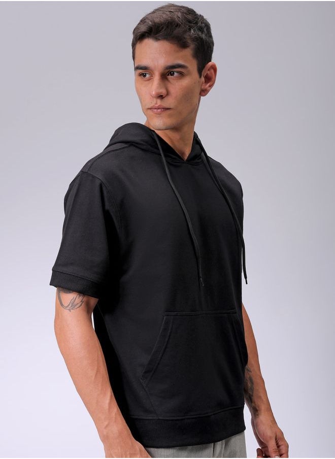The Indian Garage Co Men Oversized Solid Overhead Hooded Sweatshirt  - Image 4