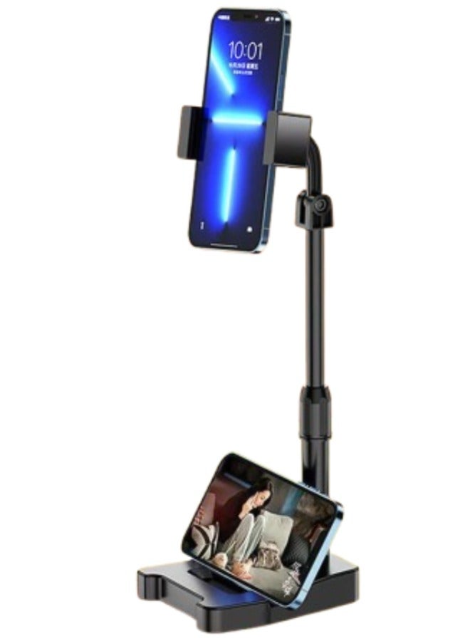 GO-DES Mobile phone holder stand for photography, broadcasting and monitoring. It holds two devices at the same time and features a heavy base to prevent falls. The height reaches 30 cm. & Phone Car Holder With Magnet Magnetic Vacuum Car Phone Holder & Mobile Phone Stand, Desktop Live Streaming Tablet, Bedside Stand, Lifting And Folding Multifunctional Universal Support FrameBundle - Image 2