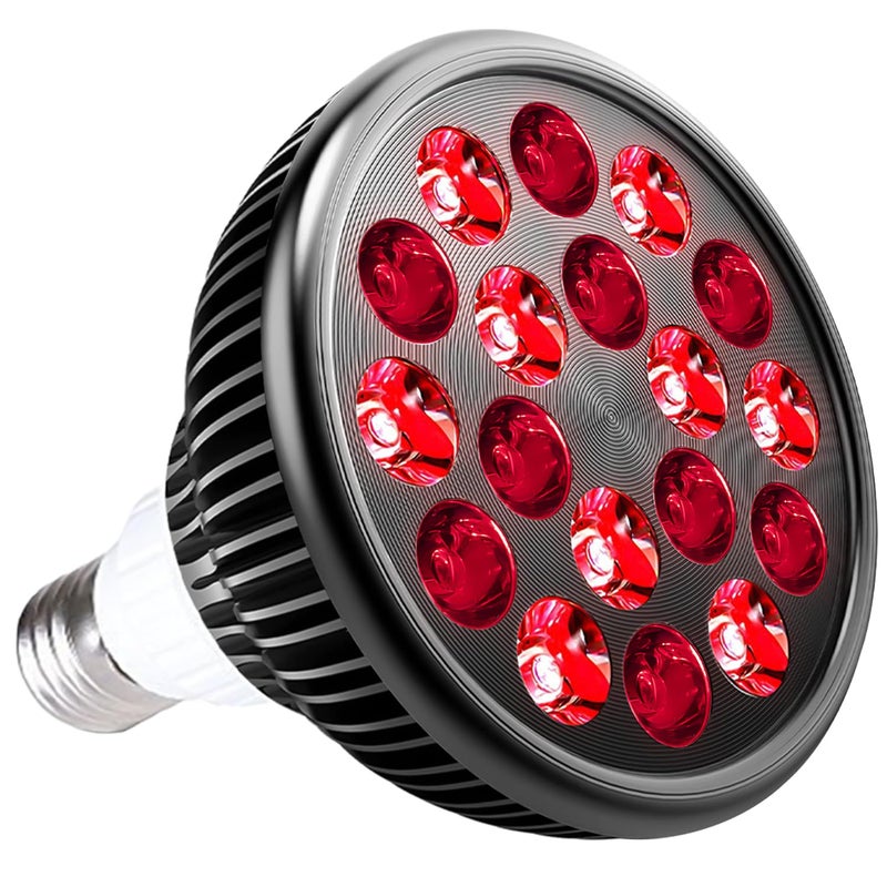 wolezek Red Light Therapy Bulb 18 LEDs Red Light for Body and Face with 660nm and 850nm NearInfrared Combo Wavelength Infrared Light Therapy Lamp Device for Skin Care Pain Relief Only Bulb - Image 3