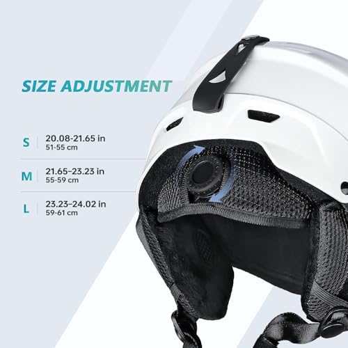 VANRORA Ski Helmet, Snowboard Helmet - Glossy White, L - Image 3