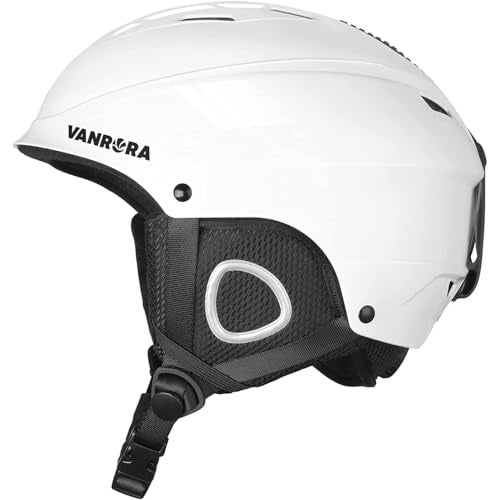 VANRORA Ski Helmet, Snowboard Helmet - Glossy White, L - Image 1