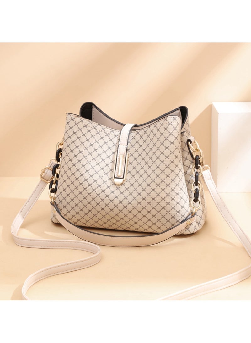 هويتك حقيبة كتف أنيقة مستوحاة من المصمم للنساء، حقيبة يد فاخرة منقوشة بحزام قابل للتعديل 26 × 12 × 19 - Image 2