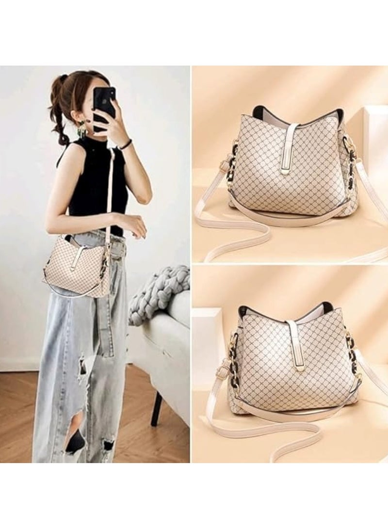 هويتك حقيبة كتف أنيقة مستوحاة من المصمم للنساء، حقيبة يد فاخرة منقوشة بحزام قابل للتعديل 26 × 12 × 19 - Image 3