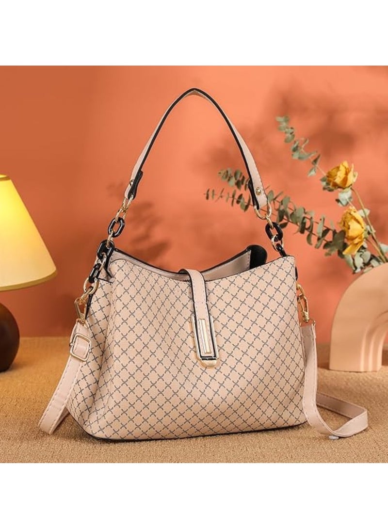 هويتك حقيبة كتف أنيقة مستوحاة من المصمم للنساء، حقيبة يد فاخرة منقوشة بحزام قابل للتعديل 26 × 12 × 19 - Image 5