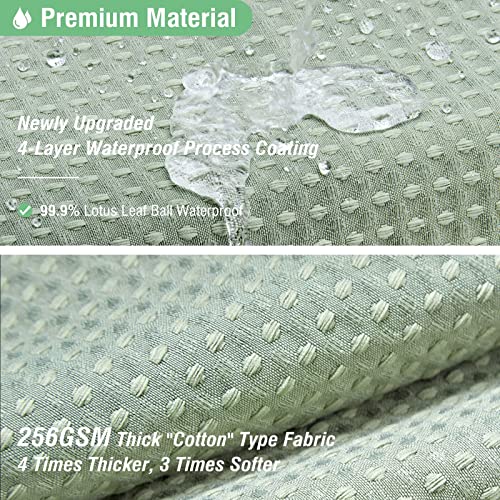 Dynamene 60 inch Stall Shower Curtain - Waffle Weave Heavy Duty Thick Fabric Shower Curtains for Bathroom,Weighted Hotel Spa Luxury Cloth Bath Curtain Set with 10 Plastic Hooks,60x72, Sage Green - Image 4