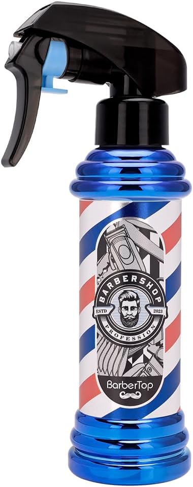 Barber Spray Bottle, Barber Stylist Fine Mist Sprayer, Refillable Container & Spray Bottle for Hairdressing, Cleaning, Plants 6.76 ounce (Blue)