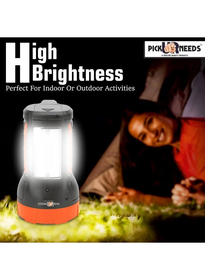 Pick Ur Needs Rechargeable Long Range Search Torch Light 50W with 2 Side Emergency Tube Light (Orange) - Image 3