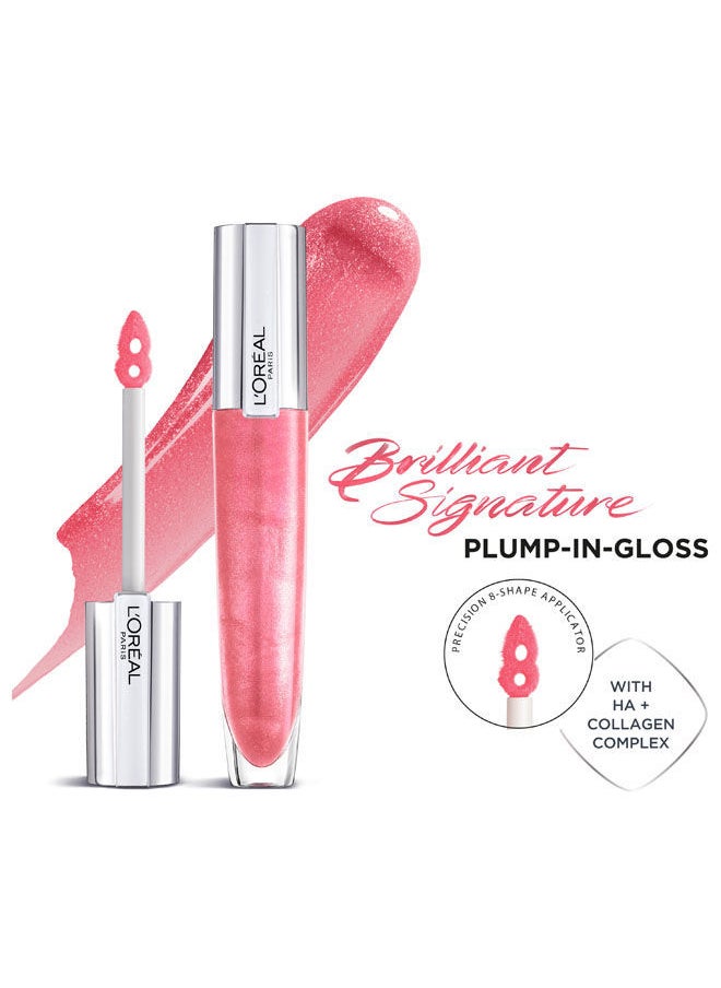 L'OREAL PARIS Brilliant Signature Plump In Gloss Shine Plumping & Hydrating Lips  - Image 1