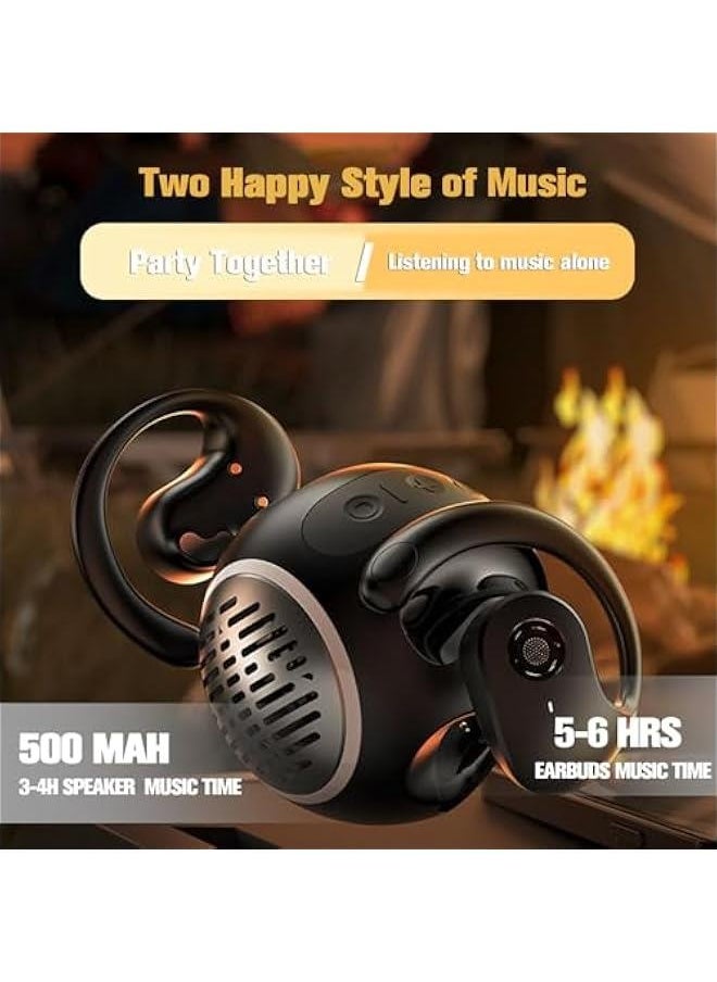 Generic Wireless Open Ear Over The Ear Earbuds with Portable Small Bluetooth Speaker Mini Speakers Bluetooth Wireless Kids Bone Conduction Headphones Earbuds Open Ear Buds Out of Outside The Ear  - Image 3