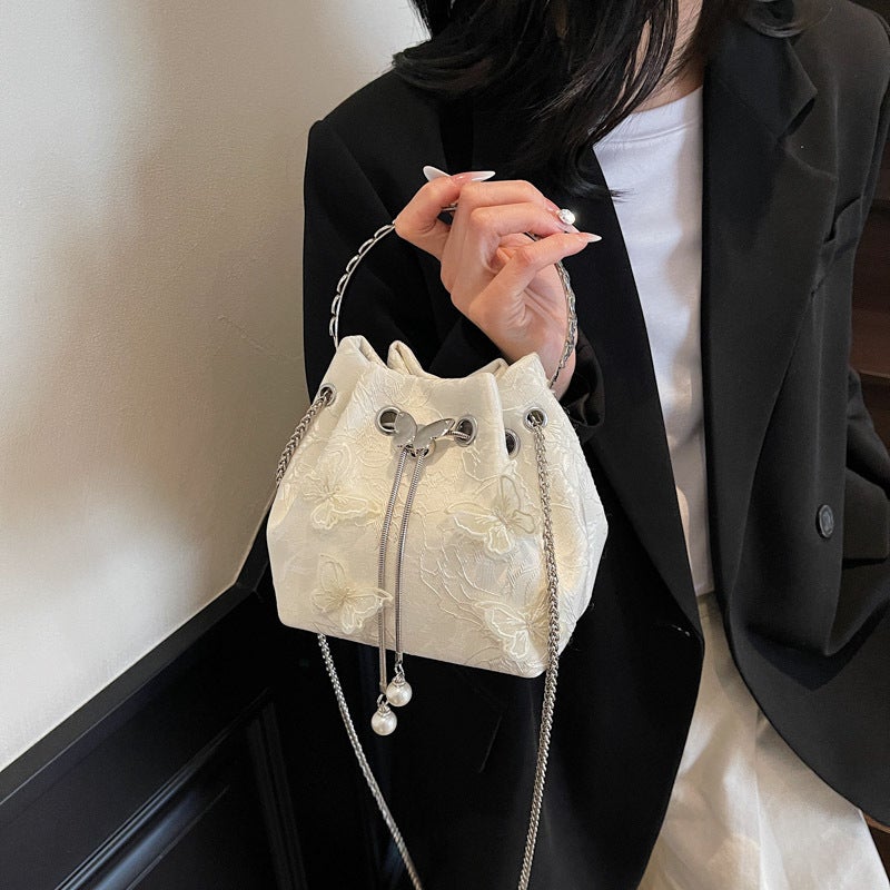 New Fashion High-End Chain Bucket Bag 2025 Chinese Style Embroidered Shoulder Crossbody Niche Handbag For Women - Image 3