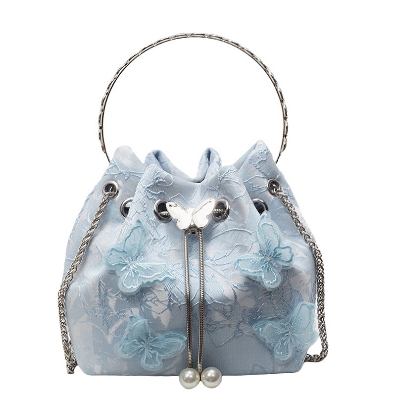 New Fashion High-End Chain Bucket Bag 2025 Chinese Style Embroidered Shoulder Crossbody Niche Handbag For Women - Image 1