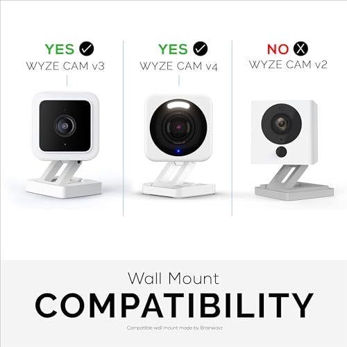 BRAINWAVZ 3 Pack Wall Mount for Wyze Cam V3 & V4, Adhesive VHB Stick On - Easy to Install, No Tools Needed, No Mess, No Drilling, Strong Adhesive Mount, White - Image 2