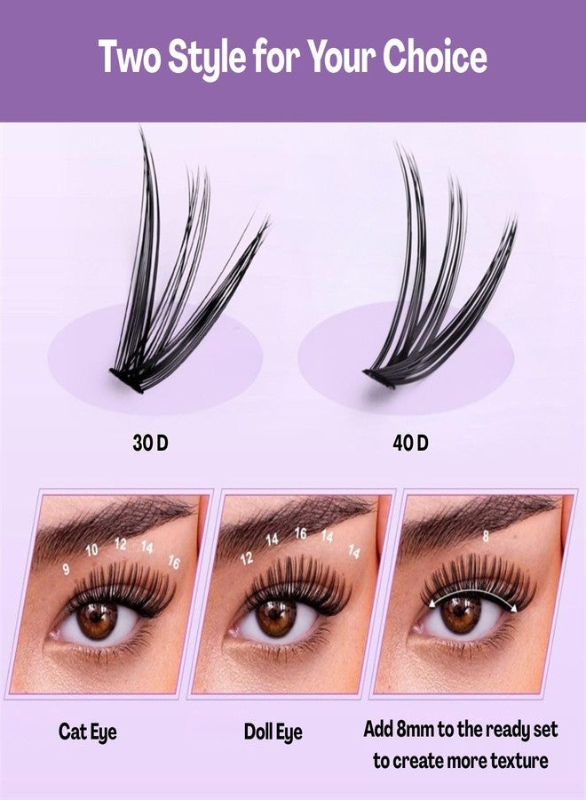 TecoKart 280-Cluster Eye Lashes for Women, False Eyelashes Extension Kit with Mixed Length, Natural & Dramatic Fake Eye Lashes for Everyday & Party Look - Image 5